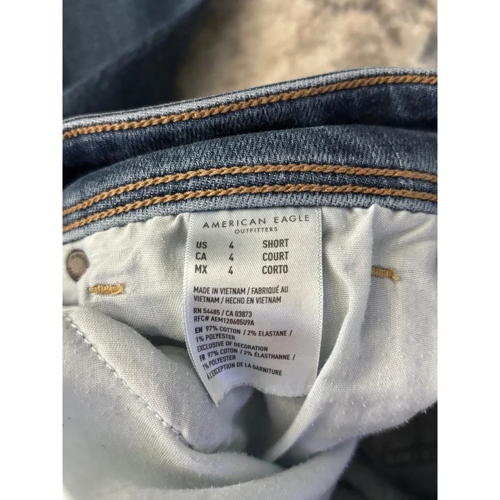 Women's American Eagle Kick Boot Blue‎ Jeans - Y2K Size 4 Short Super Stretch